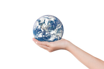Canvas Print - earth, globe in hand on transparent background - png format. elements of this image furnished by nas