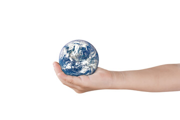 Canvas Print - earth, globe in hand on transparent background - png format. elements of this image furnished by nas