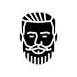 imperial beard hair style glyph icon vector illustration