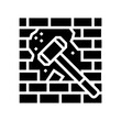 dismantling wall glyph icon vector illustration