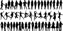 Woman Silhouette Collection Isolated, Vector