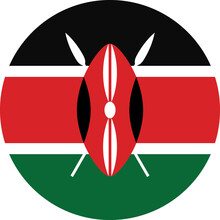 Circle Flag Vector Of Kenya.