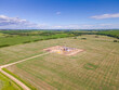Aerial view of an Alberta oil fracking site for the oil and gas industry