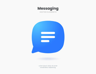 Fototapete - 3d isolated vector elements. Minimal modern message, chat, speak, dialog, chatting icon emblem symbol banner concept. 3d yellow messaging chatting icon. Mobile app icons. Device UI UX mockup.