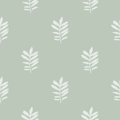 Wall Mural - Simple seamless pattern with leaves