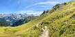 © ah_fotobox - Panoramic view of a hiking trail through the Austrian Alps in the high mountains of the Zillertal near the Tux Glacier in summer, Tirol Austria Europe