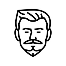 Van Duke Beard Hair Style Line Icon Vector Illustration