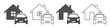 Car and house icons. Home and auto logo. Vector.