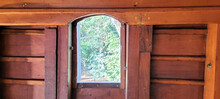 Old Wooden Boat Window In Sunny Day