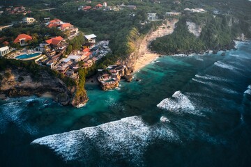 Sticker - Beautiful aerial view of the Blue point beach in Bali Indonesia