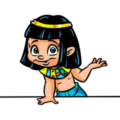 Wall Mural - Little boy ancient Egypt character clipart cartoon illustration