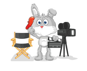 Canvas Print - rabbit director mascot. cartoon vector