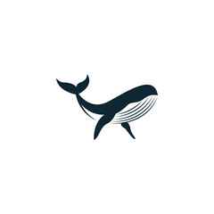 Sticker - Whale icon logo illustration template vector