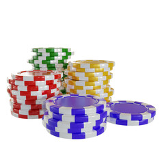 3D Poker Chips Element