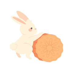 Wall Mural - mid autumn festival rabbit