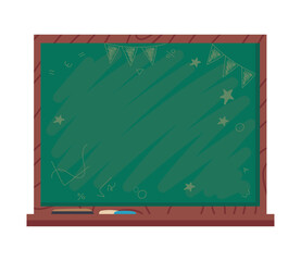 Wall Mural - school chalkboard and chalk