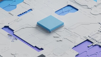 Central Computer Processors CPU concept. 3d rendering,conceptual image.3d background