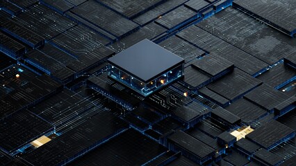 Central Computer Processors CPU concept. 3d rendering,conceptual image.3d background
