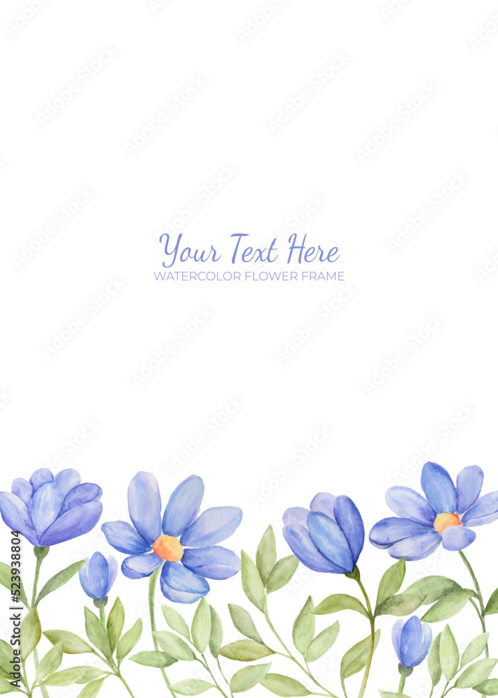 Manual painted of flower watercolor as background frame. Stock Vector ...