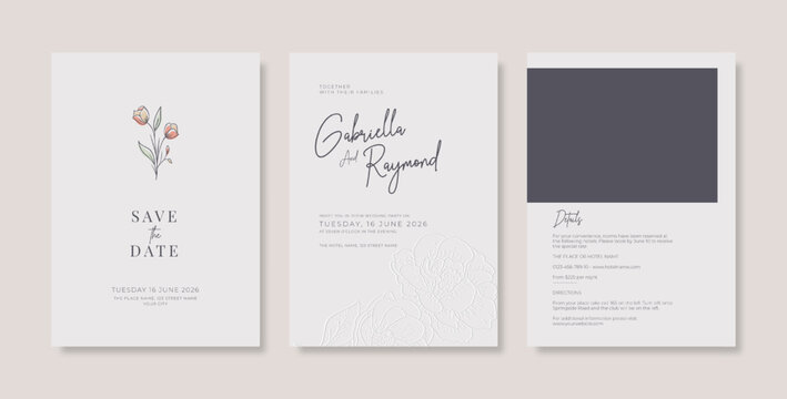 Simple and elegant wedding card template