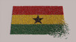 © RocknRoller Studios - Ghanian Banner Background, with People coming together to form the Flag of Ghana.