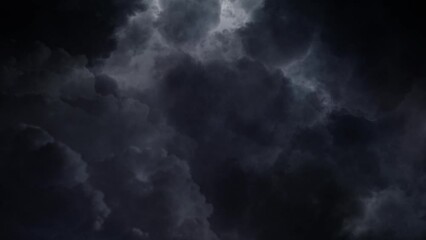 Wall Mural - view of thunderstorm in dark sky and cumulonimbus clouds.
