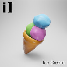 English Alphabet Name I With Illustration Of Alphabet I. Ice Cream 3D Rendering.