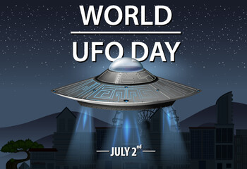 Wall Mural - World UFO Day Poster Banner