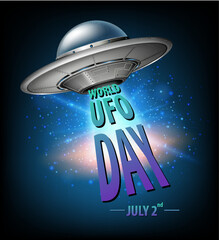 Wall Mural - World UFO Day Poster Banner