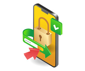Aufkleber - Smartphone app account security password lock