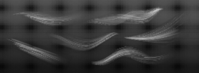 Wall Mural - wind, white smoke or cold air motion effect isolated on transparent background. vector realistic ill
