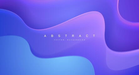 Wall Mural - trendy abstract wavy vector background with blue and purple color.