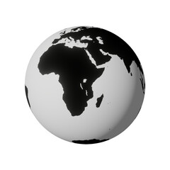 Wall Mural - 3d rendering, planet earth globe, isolated on transparent background - png format.