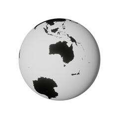 Wall Mural - 3d rendering, planet earth globe, isolated on transparent background - png format.