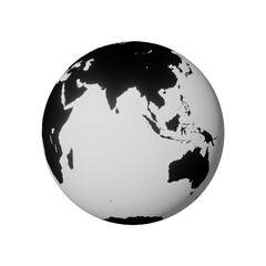 Wall Mural - 3d rendering, planet earth globe, isolated on transparent background - png format.