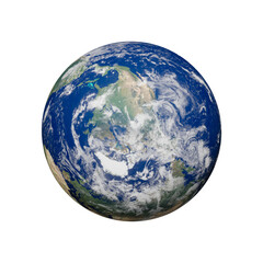 Wall Mural - 3d rendering, planet earth globe, isolated on transparent background - png format.