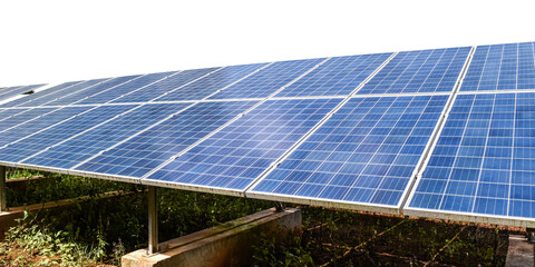 solar panels isolated. photovoltaic on transparent background - png format.