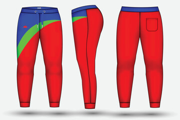  Trouser design template for technical fashion illustration and trousers pant design for Sweatpants design and mockup