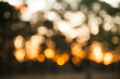 © Austockphoto - Gold green and white bokeh of a forest at sunset