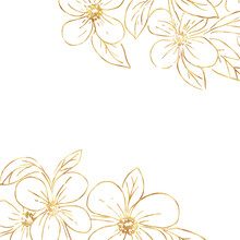 Gold Flower Hand Drawn Illustration