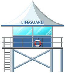 Poster - Beach lifeguard tower isolated