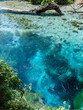 The Blue Eye spring (Syri i Kalter), a more than fifty metre deep natural pool with clear, fresh water, near Sarande in Vlore Country in southern Albania