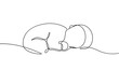 © Наталья Дьячкова - Baby Continuous Line Art Drawing. Cute Little Baby One Line Drawing Minimalist Illustration for Modern Graphic Design. Vector EPS 10.