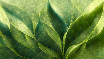 3D Render Abstract of Green Leaf Texture Background. Natural background and wallpaper