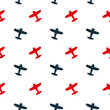 Kids seamless pattern with airplanes colorful. White background. Baby pattern.