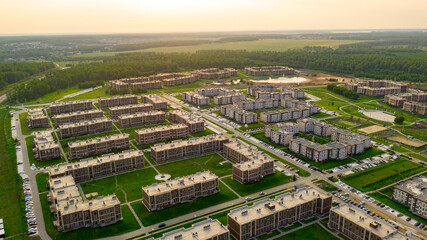 view of a country village from a height