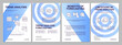 © bsd studio - Trend analysis in forecasting blue brochure template. Leaflet design with linear icons. Editable 4 vector layouts for presentation, annual reports. Arial, Myriad Pro-Regular fonts used