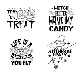 Halloween lettering typography set. Happy Halloween typography Design.