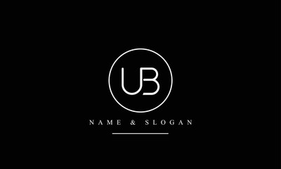 UB, BU, U, B abstract letters logo monogram