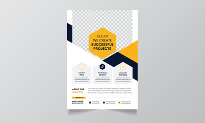 Wall Mural - Modern blue and green design template for poster flyer brochure cover leaflet. design layout with triangle graphic elements and space for Vector background.